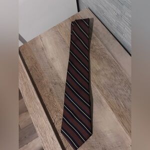 Classic Striped Brown and Gold Tie Ashford & Brooks